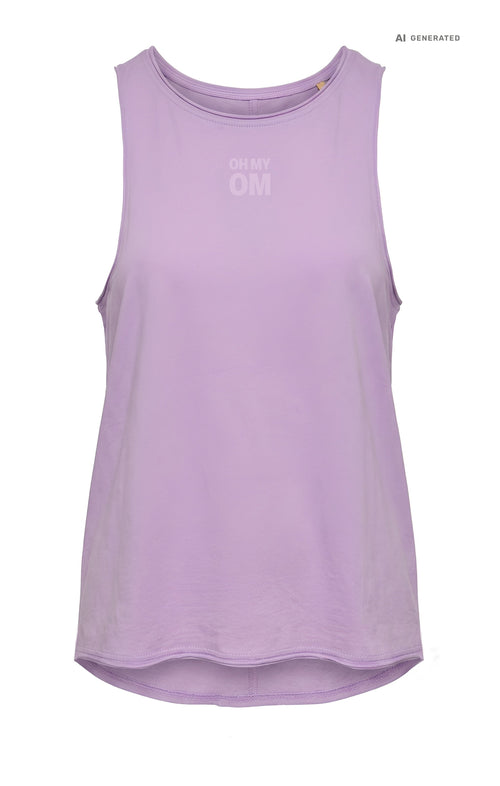 Yoga Tank OH MY OM Bio Baumwolle Tencel™ Tari - lila – AI GENERATED / KI-GENERIERT