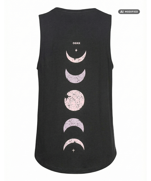 Yoga Athletic Tank 2.0 Moon Bio Baumwolle Tencel™ Tara - schwarz – AI MODIFIED / KI-BEARBEITET