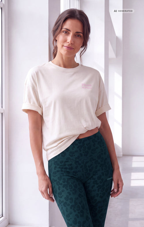 Yoga Boxy T-Shirt 2.0 Aura Bio Baumwolle Sora - weiß – AI GENERATED / KI-GENERIERT