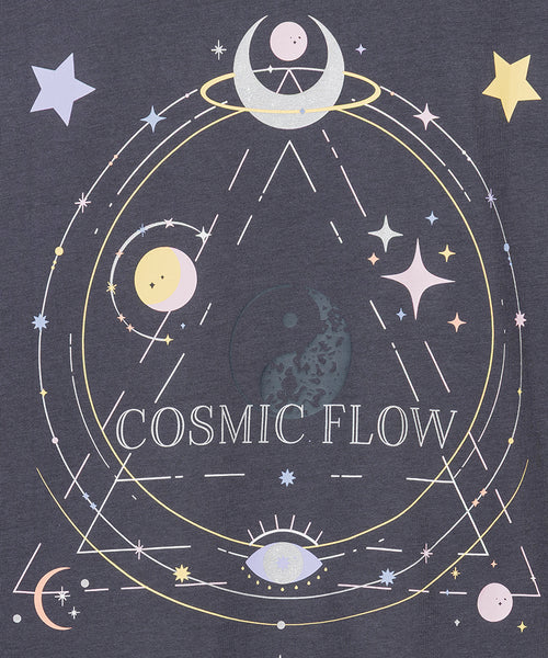 | color:grau | yoga damen boxy shirt sora | bio baumwolle tencel | yoga shirt cosmic flow | yoga damen t-shirt nachhaltig