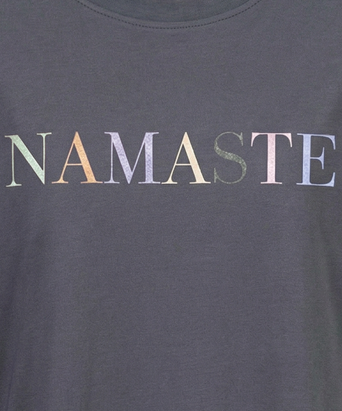 | color:grau | yoga damen boxy shirt sora | bio baumwolle tencel | yoga shirt namaste | yoga damen t-shirt nachhaltig