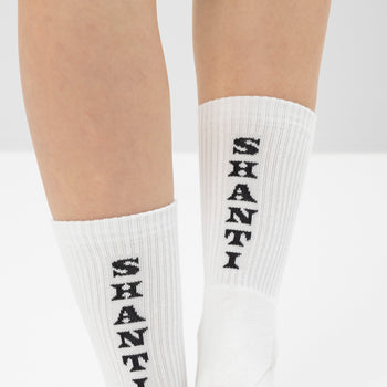 | color:weiß | yoga damen socken shanti shanti ava | bio baumwolle recyceltes polyester | sportsocken namaste | yoga damen socken nachhaltig