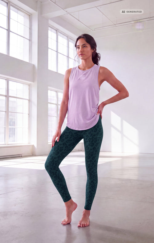 Yoga Tank OH MY OM Bio Baumwolle Tencel™ Tari - lila – AI GENERATED / KI-GENERIERT