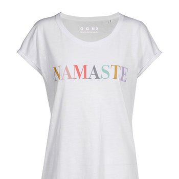 | color:weiß |yoga sommer t-shirt namaste weiß