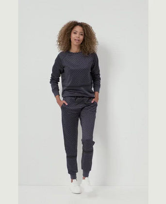 | color:blau |sweater mit keffiah muster blau 