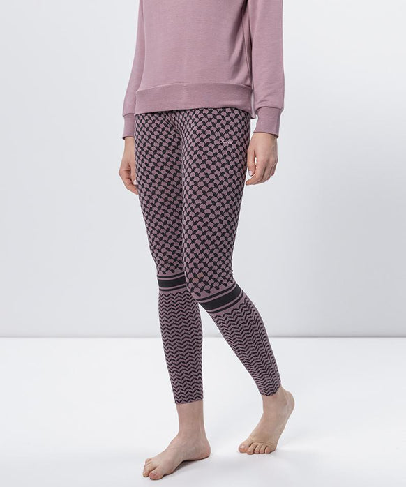 color:rosa |yoga leggings bio baumwolle keffiah rosa 