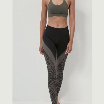 | color:grün |yoga leggings schwarz tencel baumwolle