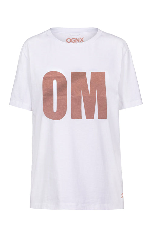 | color:rosa |yoga t-shirt OM weiß mit rosa print