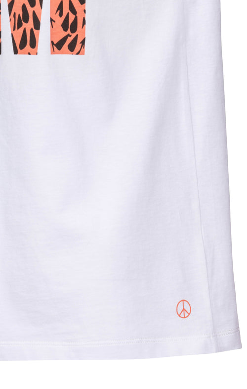 |white/coral |yoga t-shirt weiss |yoga top |yoga kleidung |yoga mode |yoga t-shirt om
