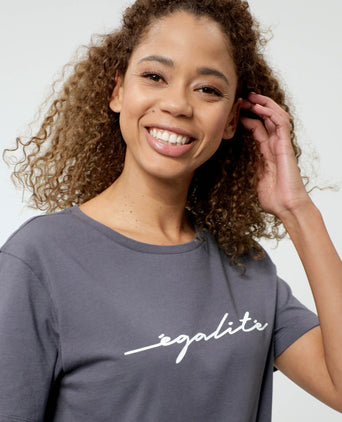 | color:grau |t-shirt egalite bio baumwolle grau