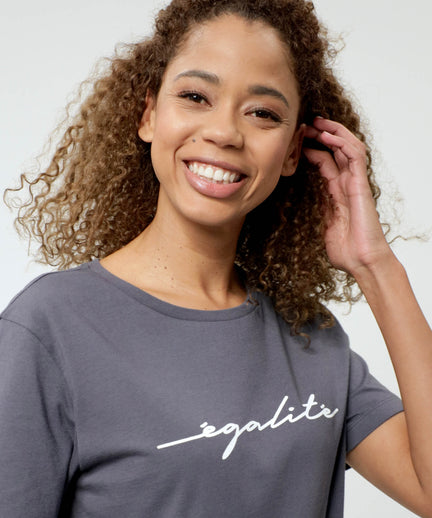 | color:grau |t-shirt egalite bio baumwolle grau