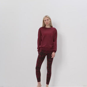 | color:rot |yoga leggings rot bio baumwolle |yoga leggings blickdicht