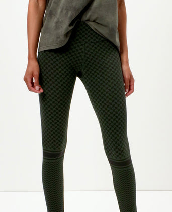 | color:grün |yoga leggings grün baumwolle keffiah