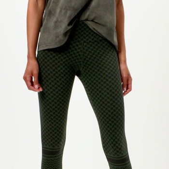 | color:grün |yoga leggings grün baumwolle keffiah