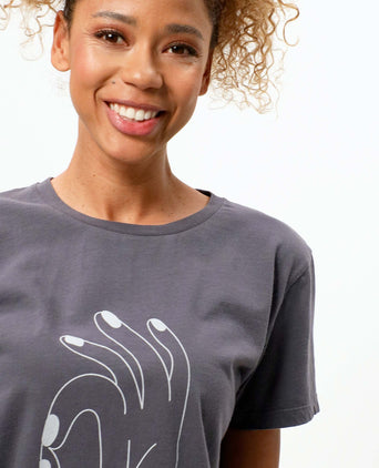 | color:grau |t-shirt ok hand grau bio baumwolle