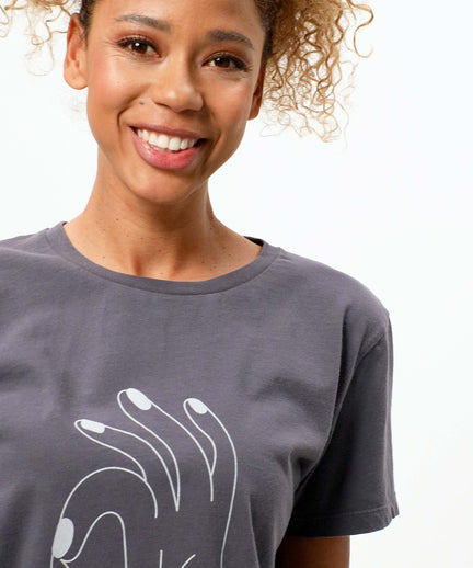 | color:grau |t-shirt ok hand grau bio baumwolle