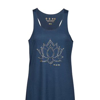 | color:blau |yoga tank lotus flower tencel |yoga kleidung