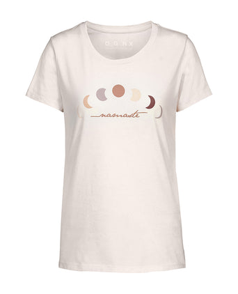 | color:weiss |yoga t-shirt namaste mond druck weiss