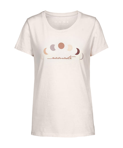 | color:weiss |yoga t-shirt namaste mond druck weiss