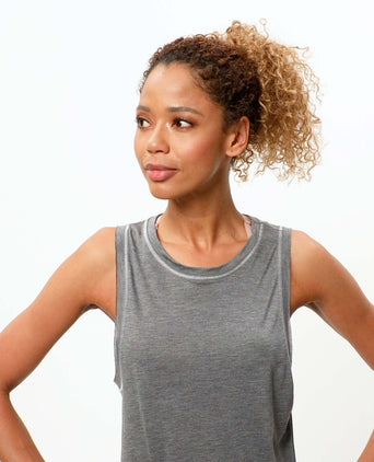 | color:dunkel grau |yoga Tank tencel dunkel grau |yogakleidung