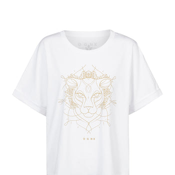 | color:weiß |yoga t-shirt ranja weis yoga |t-shirt leopard