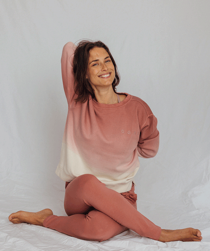 | color:rot |Sweatshirt Dip Dye |Yoga Pulli 