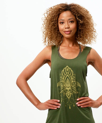 | color:grün |yoga tank lotus tencel |yoga kleidung
