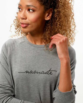 | color:grau |yoga sweater namaste grau