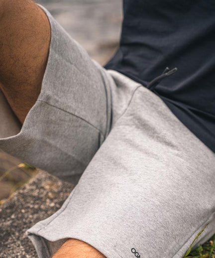 | color:grau |yoga shorts männer grau bio baumwolle