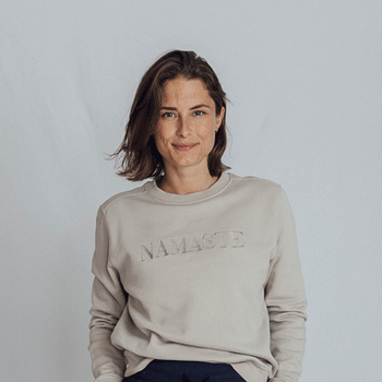 | color:weiß |yoga sweater namaste weiß |bio baumwolle